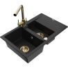 Mexen Gaspar гранитна мивка 1,5-камерна с отцедник и кухненски смесител Duero,
