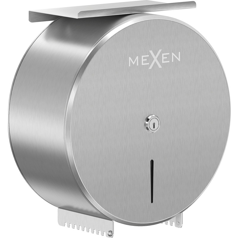 Mexen Spira-H+ държач за тоалетна хартия с рафт за телефон, инокс - 70K561-01