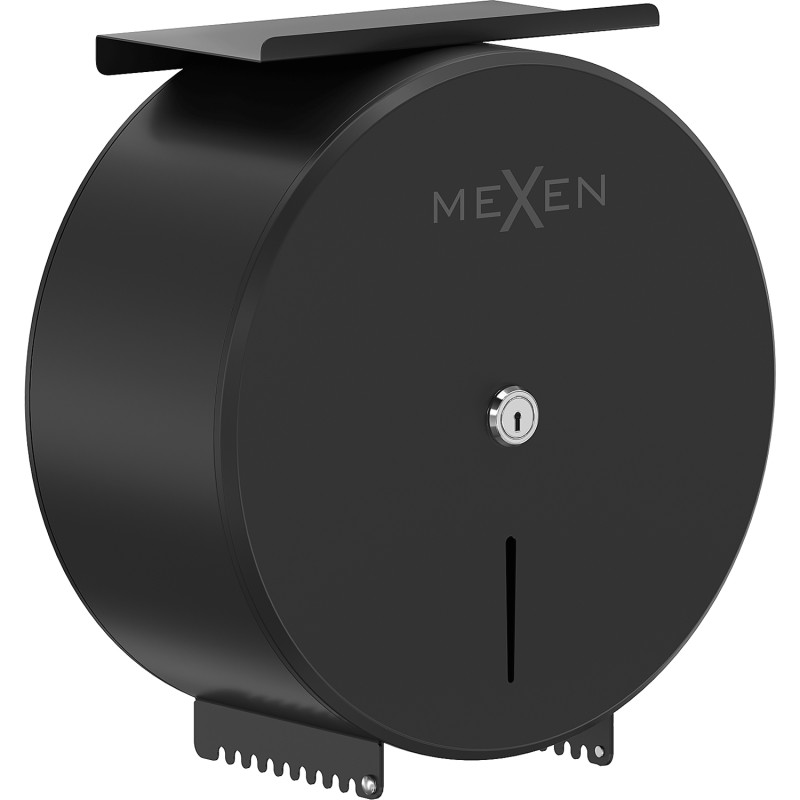 Mexen Spira-H+ държач за тоалетна хартия с рафт за телефон, черен мат - 70K561-70