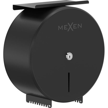 Mexen Spira-H+ държач за тоалетна хартия с рафт за телефон, черен мат - 70K561-70