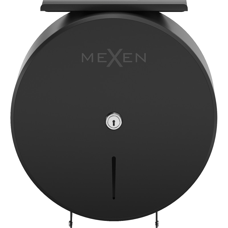 Mexen Spira-H+ държач за тоалетна хартия с рафт за телефон, черен мат - 70K561-70