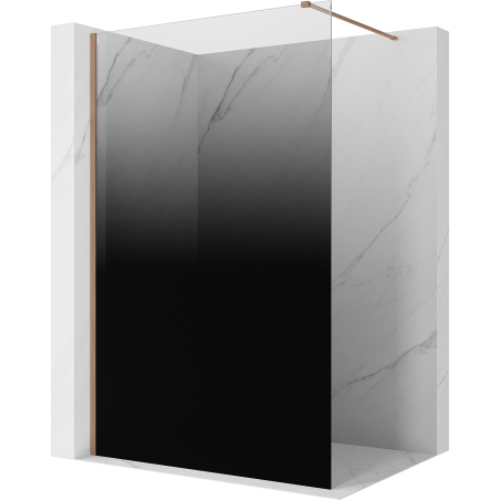 Mexen Kioto душ стена Walk-in 110 x 200 см, омбре черно 8 мм, четкана мед - 800-110-101-65-76