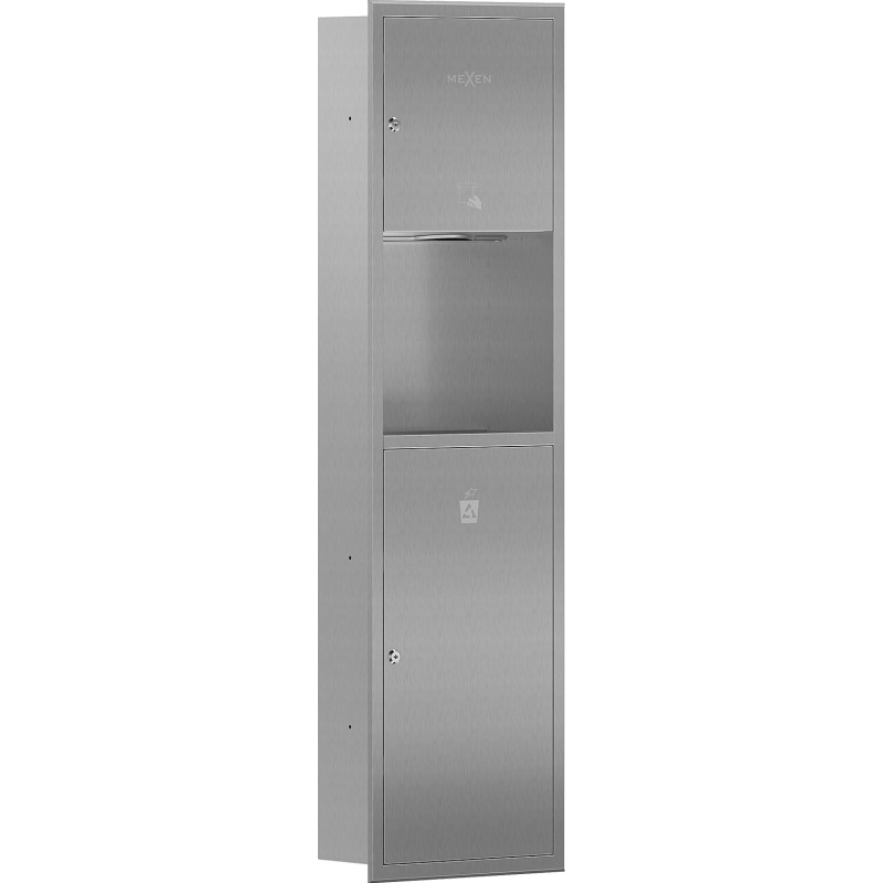 Mexen Linox вграден контейнер за хартиени кърпи с кош, inox - 70K003-01 - 70K002-01