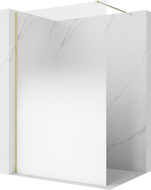 Mexen Kioto душ преграда Walk-in 80 x 200 cm, омбре бяло 8 mm, златно - 800-080-101-50-86