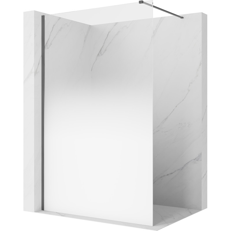 Mexen Kioto душ екран Walk-in 130 x 200 см, омбре бяло 8 мм, gun gray четкано - 800-130-101-66-86