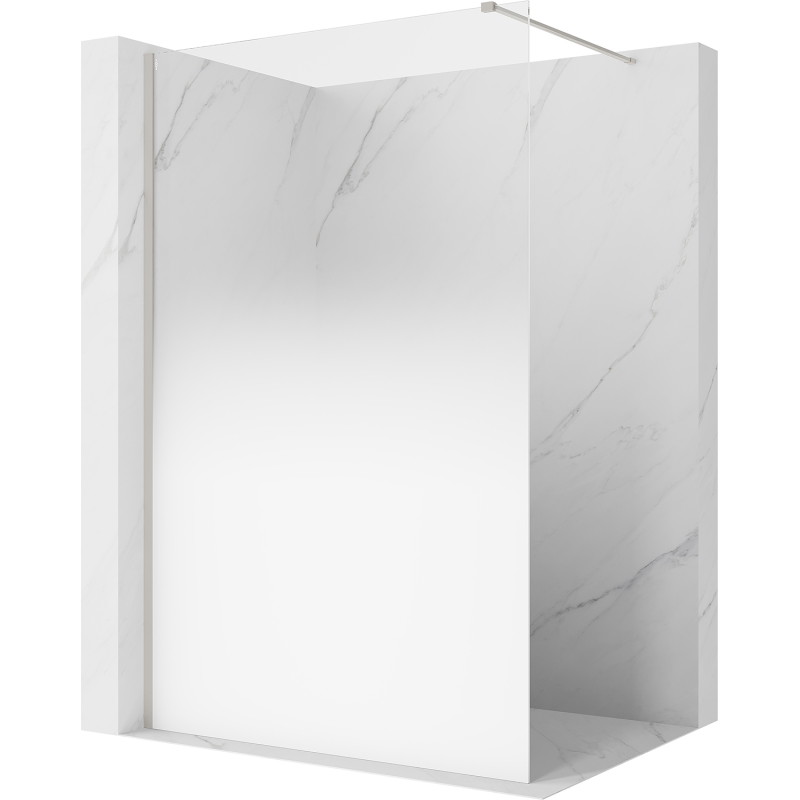 Mexen Kioto душ стена Walk-in 120 x 200 см, омбре бяла 8 мм, четкан никел - 800-120-101-97-86