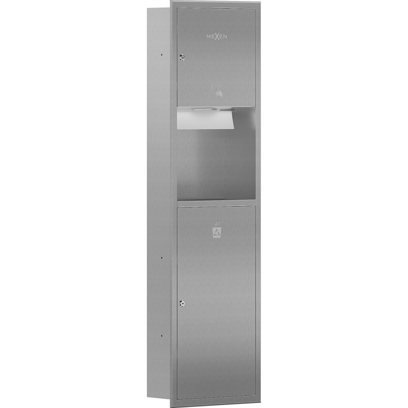 Mexen Linox вграден контейнер за хартиени кърпи с кош, inox - 70K003-01 - 70K002-01