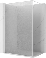 Mexen Kioto душ-параван Walk-in 130 x 200 cm, crackle transparente 12 mm, бял - 800-130-101-20-04-X