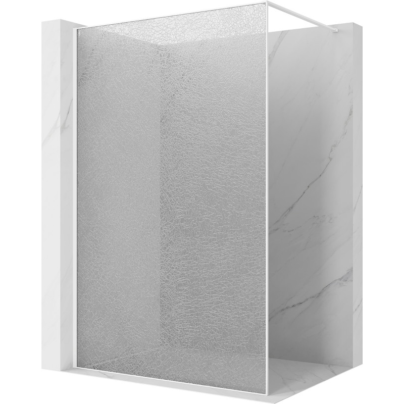 Mexen Kioto душ преграда Walk-in 150 x 200 cm, crackle прозрачно 12 mm, бяла - 800-150-101-20-04-X
