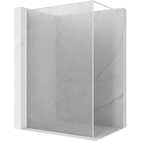 Mexen Kioto душ преграда Walk-in 150 x 200 cm, crackle прозрачно 12 mm, бяла - 800-150-101-20-04-X