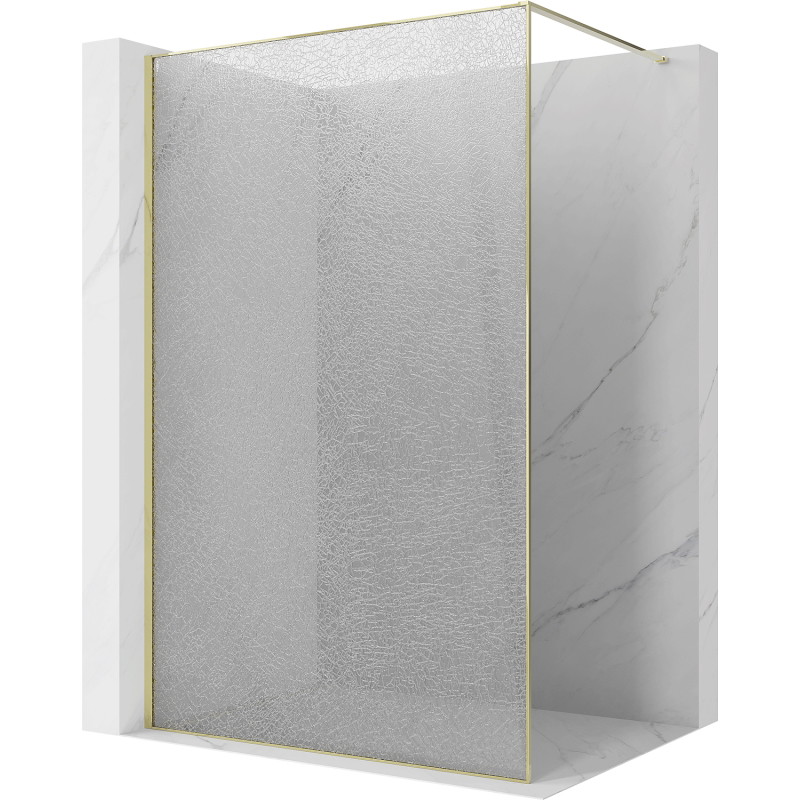 Mexen Kioto душ кабина Walk-in 160 x 200 cm, crackle прозрачно 12 мм, златна - 800-160-101-50-04-X