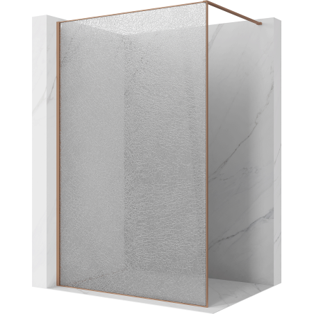 Mexen Kioto Панел за душ Walk-in 150 x 200 см, crackle прозрачен 12 мм, четкана мед