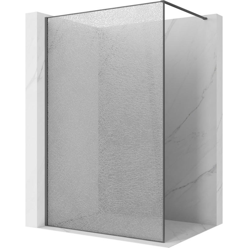Mexen Kioto душ стена Walk-in 140 x 200 см, crackle прозрачно 12 мм, оръжеен сив четкан