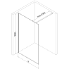 Mexen Kioto душ стена Walk-in 100 x 200 cm, crackle прозрачна 12 mm, черна - 800-100-101-70-04-X
