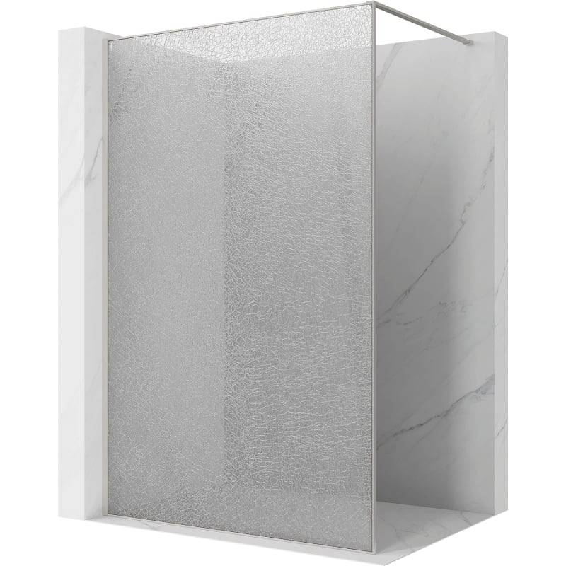 Mexen Kioto душ стена Walk-in 110 x 200 cm, crackle прозрачно 12 mm, четкан никел