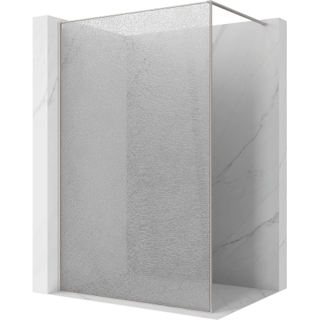 Mexen Kioto душ стена Walk-in 120 x 200 cm, прозрачно потрескване 12 mm, четкан никел