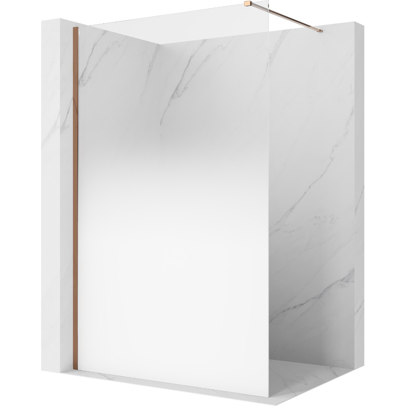 Mexen Kioto душ стена Walk-in 130 x 200 см, бяло омбре 8 мм, розово злато - 800-130-101-60-86