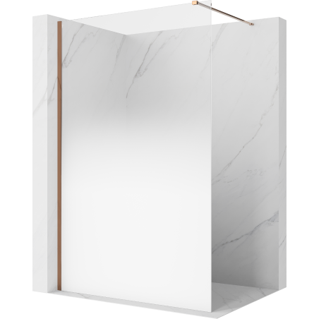 Mexen Kioto душ стена Walk-in 130 x 200 см, бяло омбре 8 мм, розово злато - 800-130-101-60-86