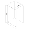 Mexen Kioto Душ параван Walk-in 130 x 200 см, кракел графит 12 мм, хром - 800-130-101-01-44-X
