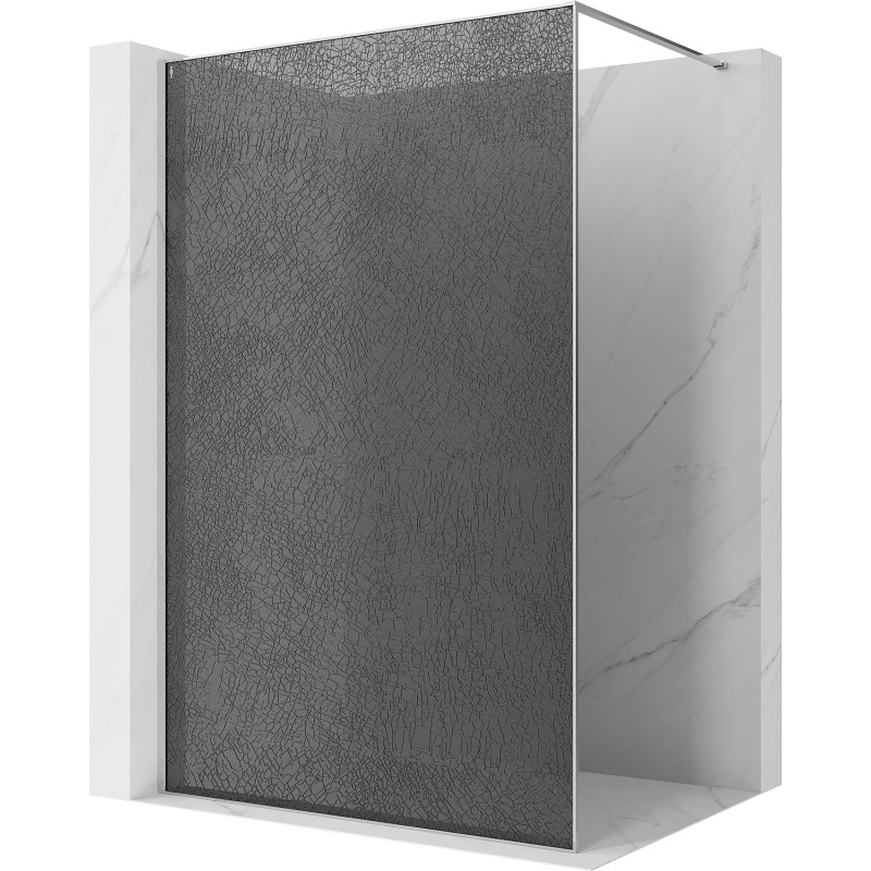 Mexen Kioto Душ параван Walk-in 130 x 200 см, кракел графит 12 мм, хром - 800-130-101-01-44-X