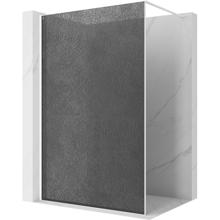 Mexen Kioto Душ стена Walk-in 70 x 200 см, графит с кракъл, 12 мм, бял - 800-070-101-20-44-X