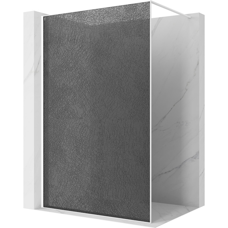Mexen Kioto душ преграда Walk-in 150 x 200 cm, графит с пукнатини 12 мм, бяла