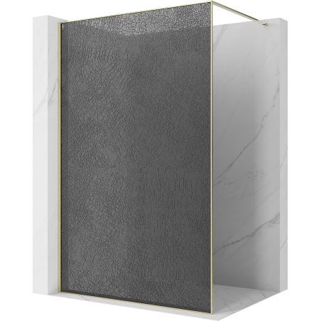Mexen Kioto душ параван Walk-in 120 x 200 см, графитен crackle 12 мм, златен - 800-120-101-50-44-X