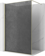 Mexen Kioto душ преграда Walk-in 150 x 200 см, графит crackle 12 мм, златен - 800-150-101-50-44-X