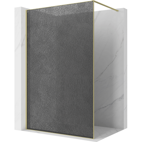 Mexen Kioto душ кабина Walk-in 160 x 200 cm, пукнатини графит 12 mm, злато четкано