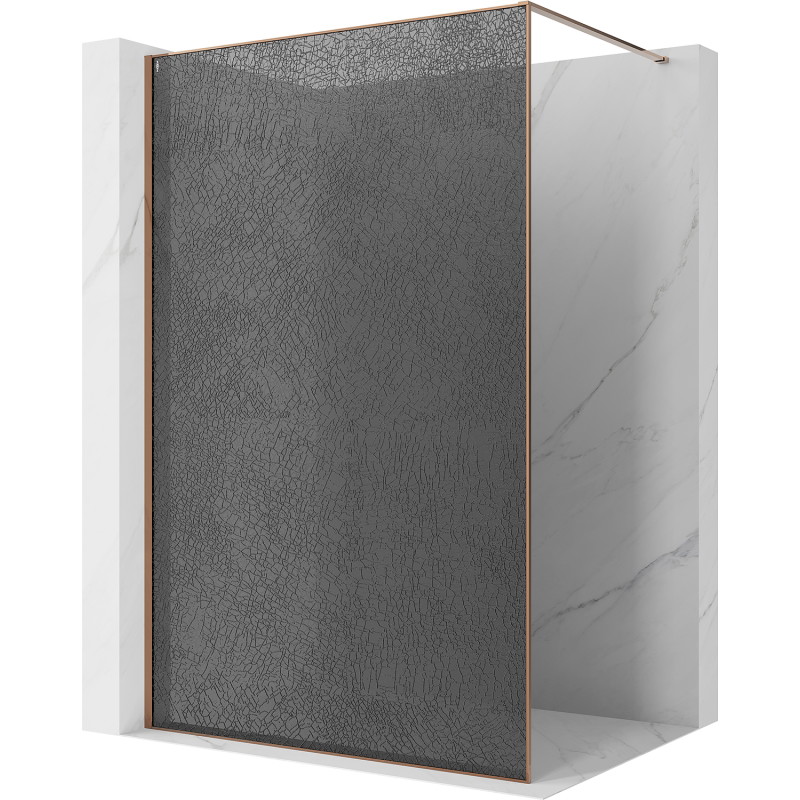 Mexen Kioto душ стена Walk-in 70 x 200 см, crackle графит 12 мм, розово злато - 800-070-101-60-44-X