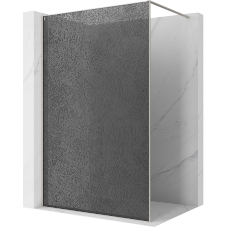 Mexen Kioto душ панел Walk-in 70 x 200 cm, графитен разчупен 12 mm, четкан никел