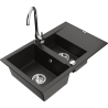 Mexen Gaspar гранитна мивка 1,5 камери с отцедник и кухненски смесител Telma,