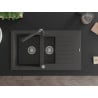 Mexen Matias гранитна мивка с 1,5 камери със сушилня и кухненски смесител Duero,