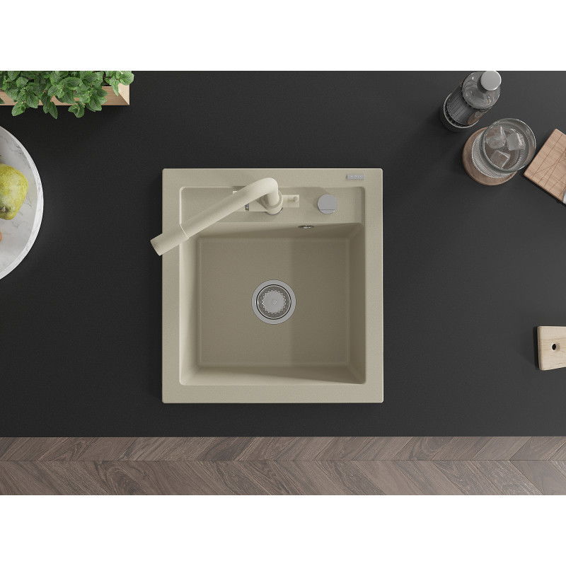 Mexen Vito мивка гранитна с 1 камера и кухненски смесител Duero, бежов - 6503-69-671600-69