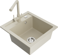 Mexen Vito мивка гранитна с 1 камера и кухненски смесител Duero, бежов - 6503-69-671600-69