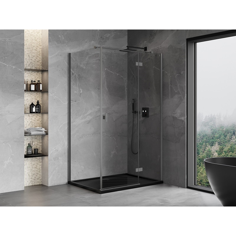Mexen Mist-H T душ кабина с панти дясна 120 x 110 см, прозрачна, изчеткано оръжие