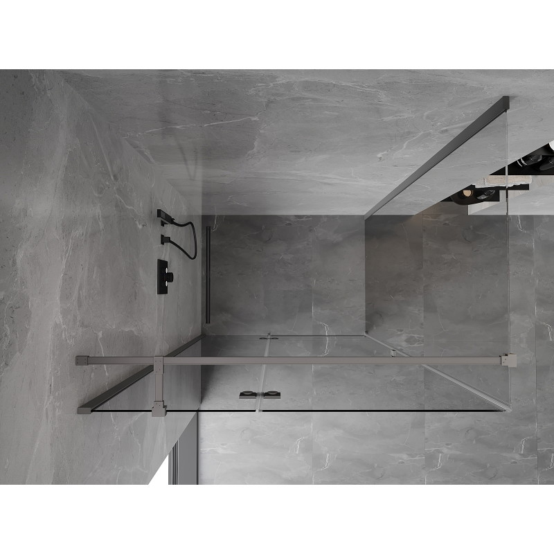 Mexen Mist-H T лява душ кабина 70 x 100 см, прозрачна, оръжеен метал - 8A5T-070-100-95-00-L