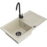 Mexen Pablo гранитна мивка с 1 отделение с отцедник и кухненски смесител