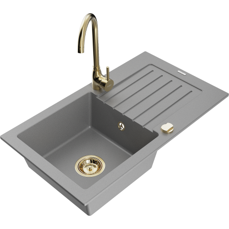 Mexen Pablo гранитна мивка с 1 отделение и отцедник и кухненски смесител