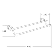 Mexen Estela двоен закачалка за кърпи, златен - 7011525-50