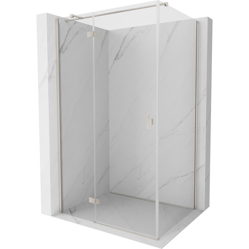 Mexen Mist-H T душ кабина с лява врата 90 x 80 см, прозрачна, четкан никел