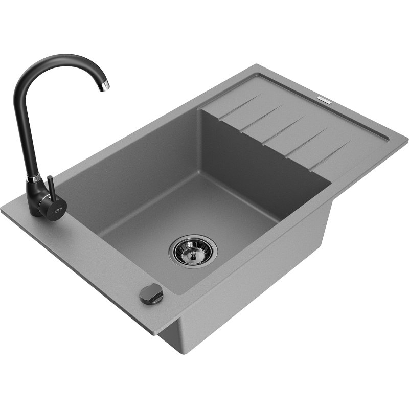 Mexen Elias гранитна кухненска мивка с 1 камера с отцеждач и кухненски