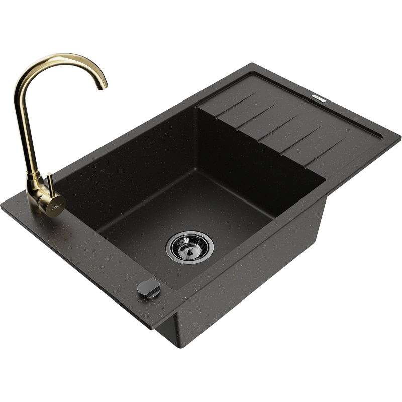 Mexen Elias гранитна мивка с 1 отделение с отцедник и кухненски смесител