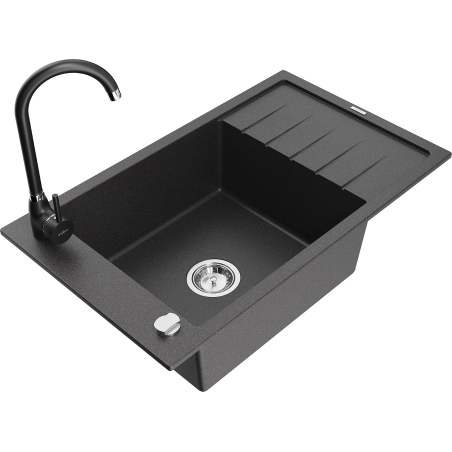 Mexen Elias гранитна кухненска мивка с една камера с дренаж и кухненски
