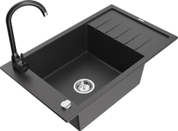 Mexen Elias гранитна кухненска мивка с една камера с дренаж и кухненски