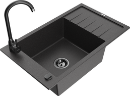 Mexen Elias гранитна кухненска мивка с едно корито, с отцедник и кухненски