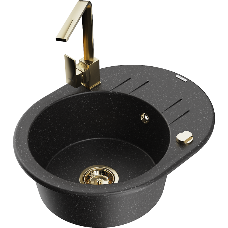 Mexen Kevin гранитна мивка с 1 отделение с отцедник и кухненски смесител Rita,