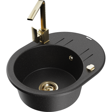 Mexen Kevin гранитна мивка с 1 отделение с отцедник и кухненски смесител Rita,