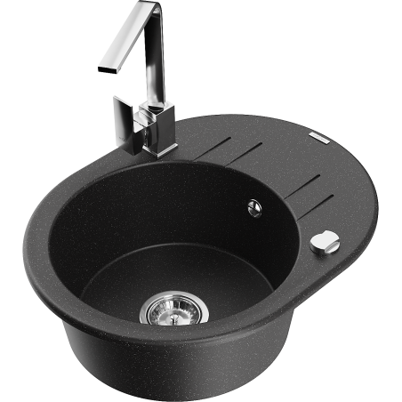 Mexen Kevin гранитна кухненска мивка с 1 гнездо с отцедник и кухненски