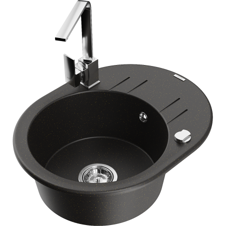 Mexen Kevin гранитна мивка с 1 отделение с отцедник и кухненски смесител Rita,